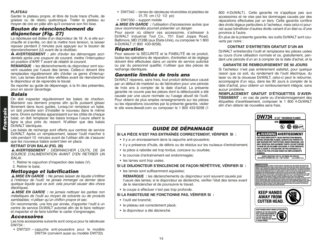 Epson DW734 instruction manual Guide DE Dépannage 