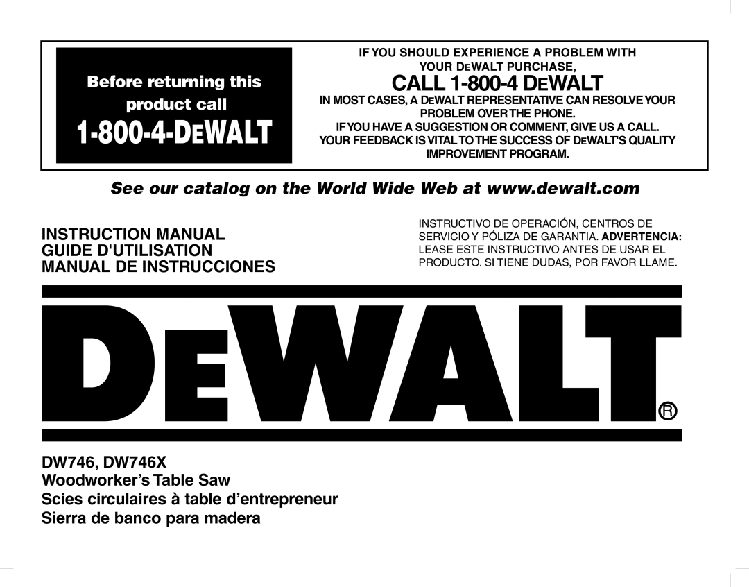 Epson DW746 instruction manual Dewalt 