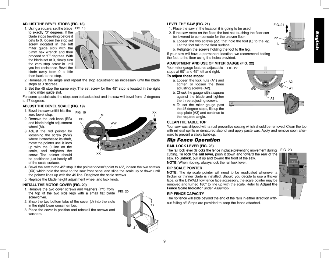 Epson DW746 instruction manual Rip Fence Operation 