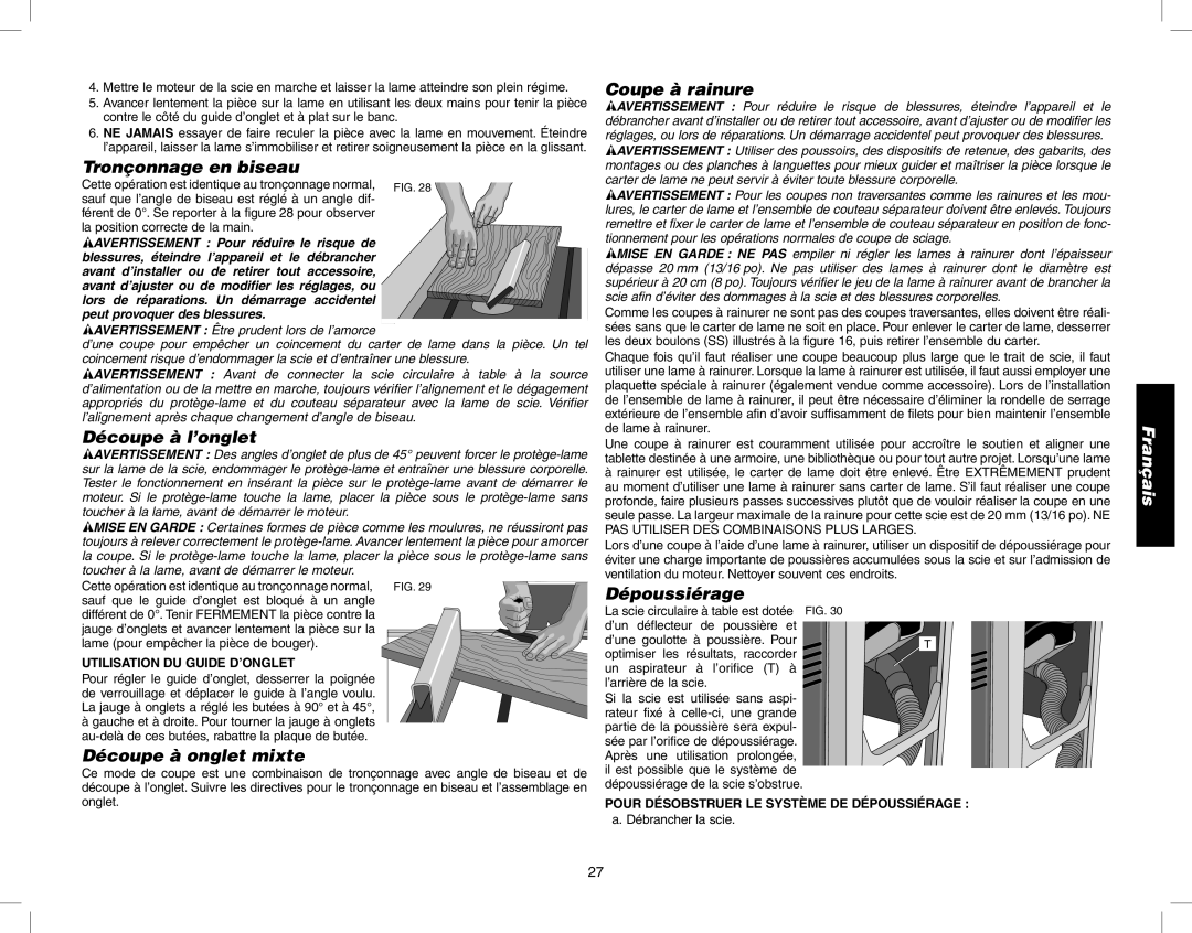 Epson DW746 Tronçonnage en biseau, Découpe à l’onglet, Coupe à rainure, Dépoussiérage, Découpe à onglet mixte 