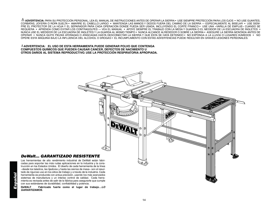 Epson DW7464 manual DeWalt… Garantizado Resistente, DeWALT Fabricado fuerte como el lugar de trabajo…LO 