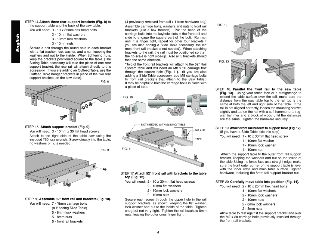 Epson DW7464 manual Attach support bracket Fig 