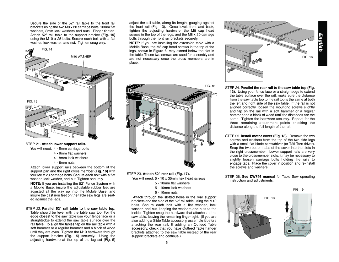 Epson DW7464 manual Attach lower support rails 