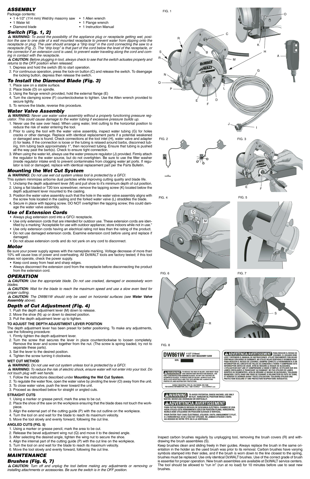 Epson DW861W instruction manual Assembly, Operation, Maintenance 