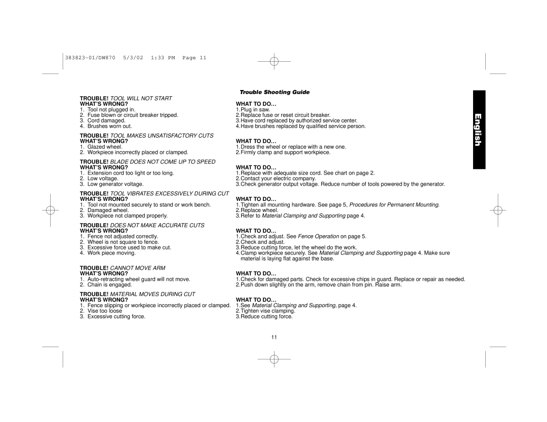 Epson DW870 manual WHAT’S WRONG? What to DO… 