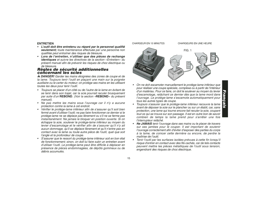 Epson DW935 instruction manual Règles de sécurité additionnelles concernant les scies, Entretien 