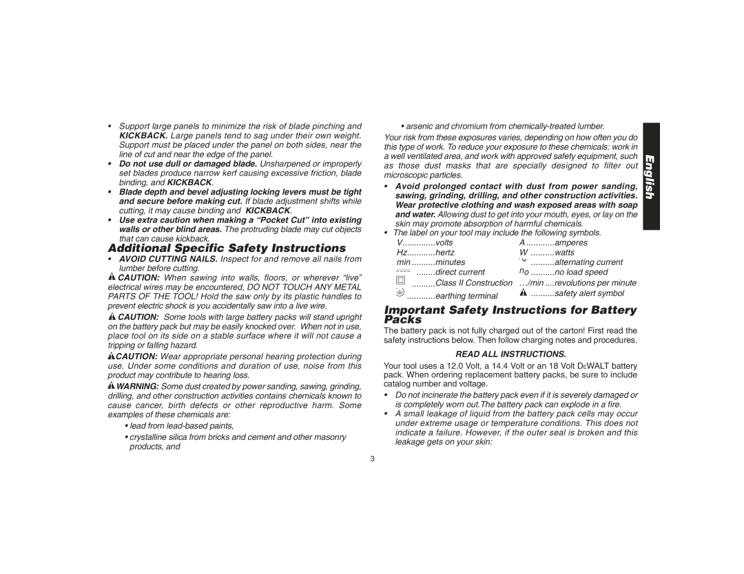 Epson DW935 instruction manual Additional Specific Safety Instructions, Important Safety Instructions for Battery Packs 