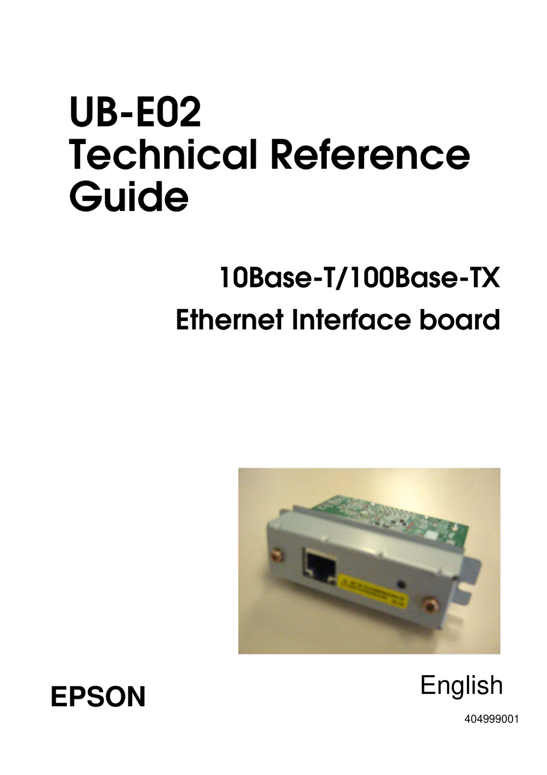 Epson manual UB-E02 Technical Reference Guide 