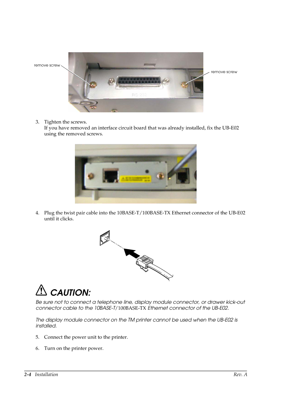 Epson E02 manual 4Installation Rev. a 