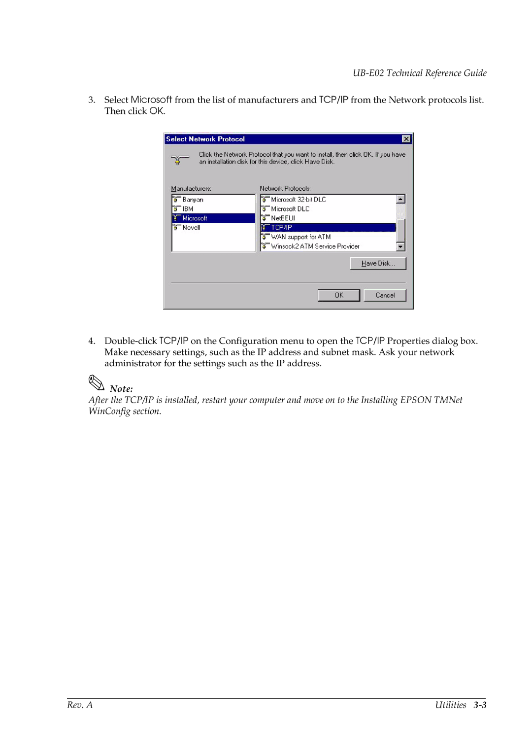 Epson manual UB-E02 Technical Reference Guide 