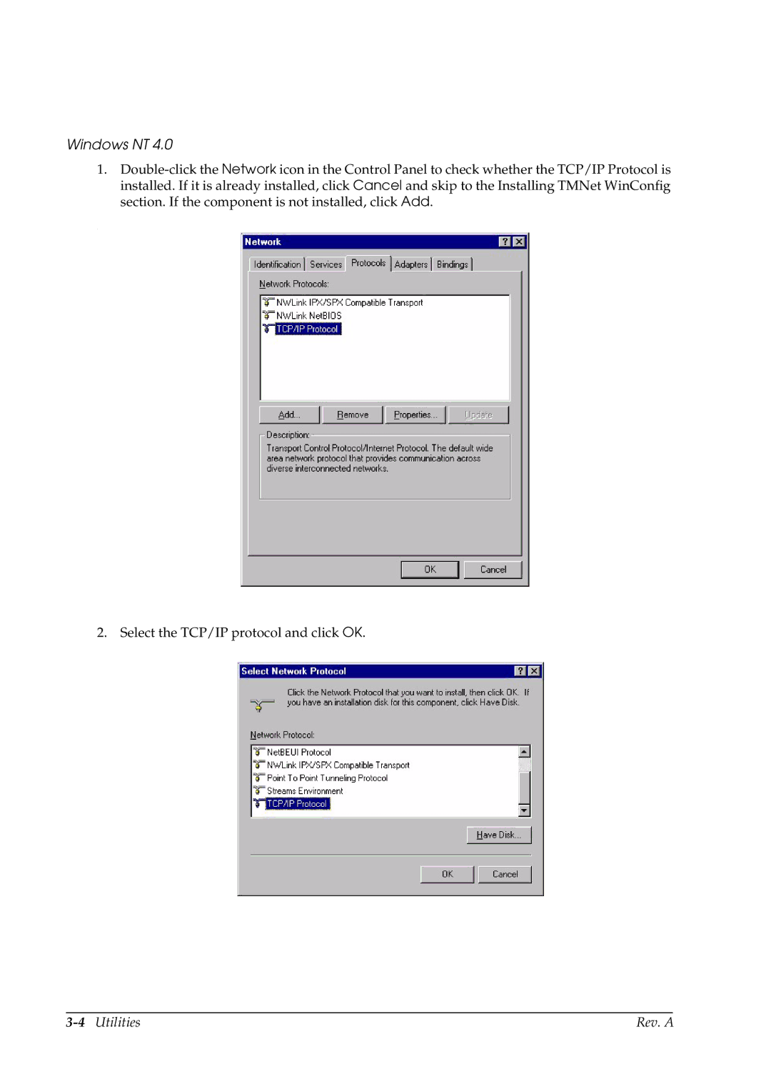 Epson E02 manual Windows NT 