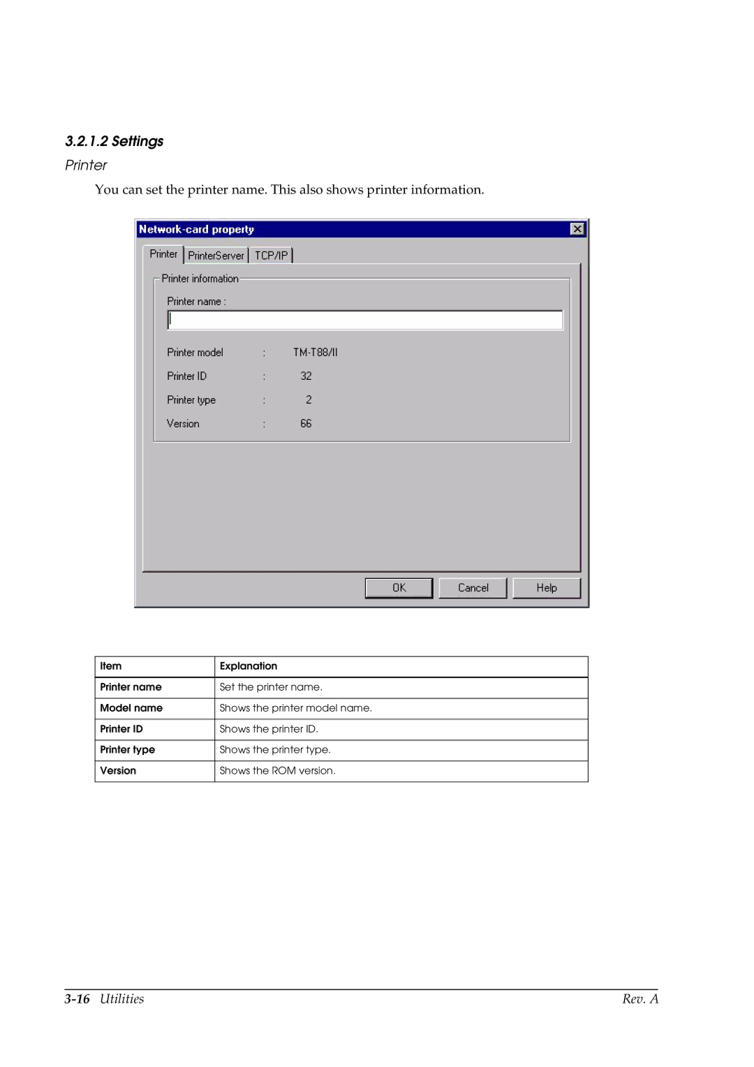 Epson E02 manual Settings Printer 