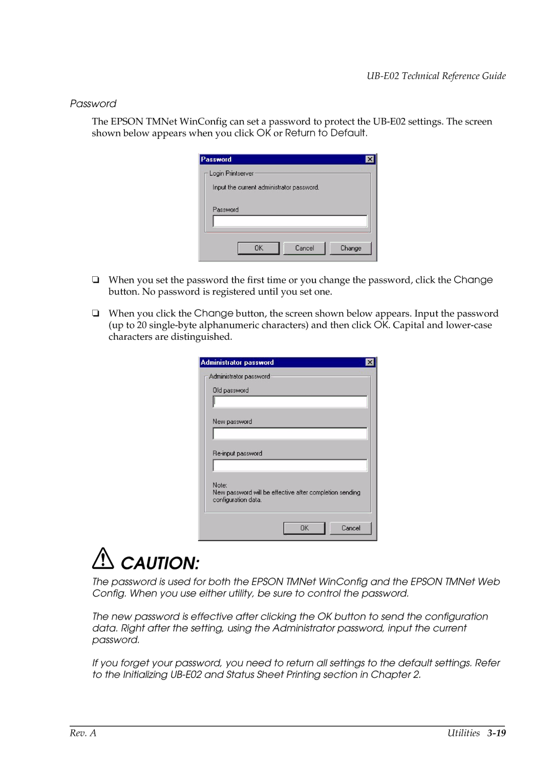 Epson E02 manual Password 