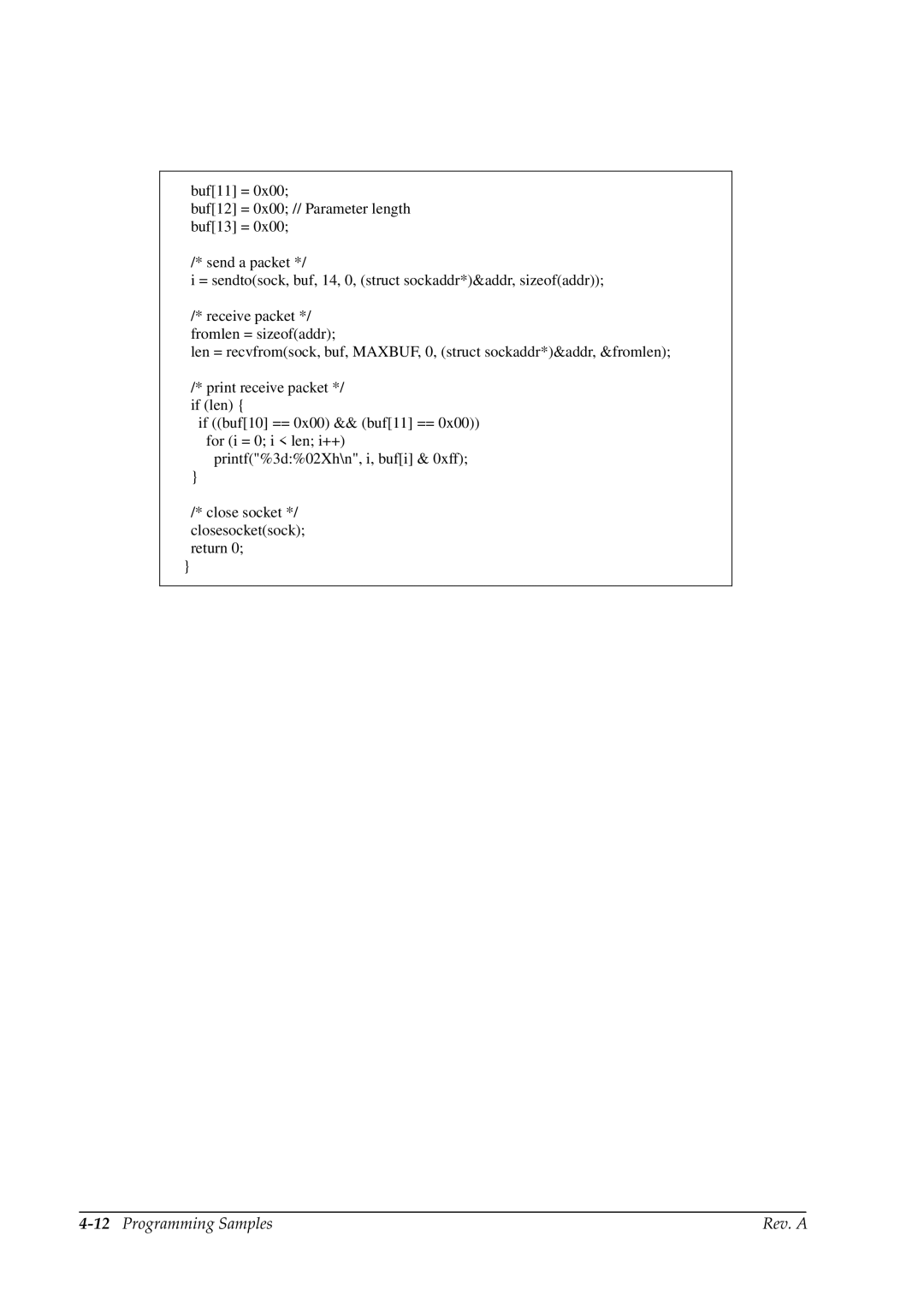 Epson E02 manual 12Programming Samples 