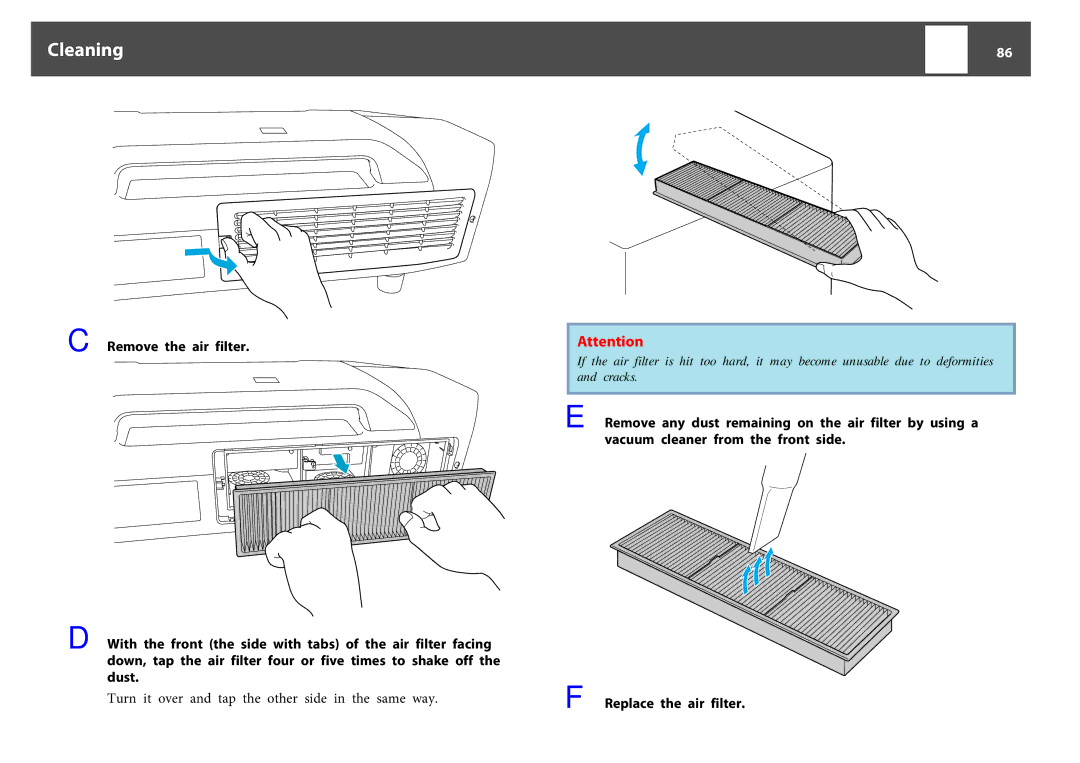 Epson EB-Z8000WU, EB-Z8050W manual Cleaning 