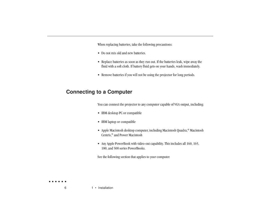 Epson ELP-3300 owner manual Connecting to a Computer 