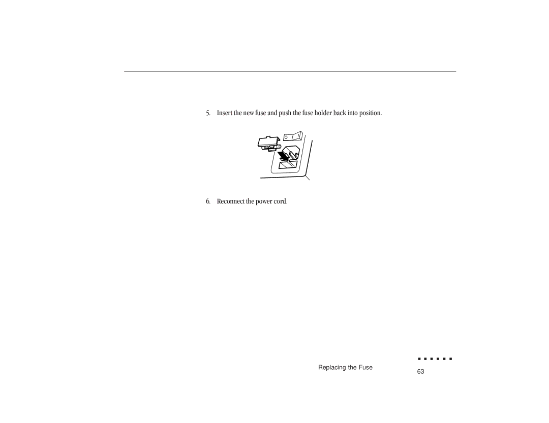 Epson ELP-3300 owner manual Replacing the Fuse 