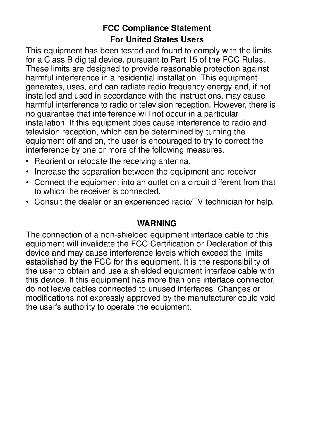 Epson ELP-600, ELP-811, ELP-800UG, ELP-820, ELP-810UG, EMP-810UG, EMP-811 manual FCC Compliance Statement For United States Users 