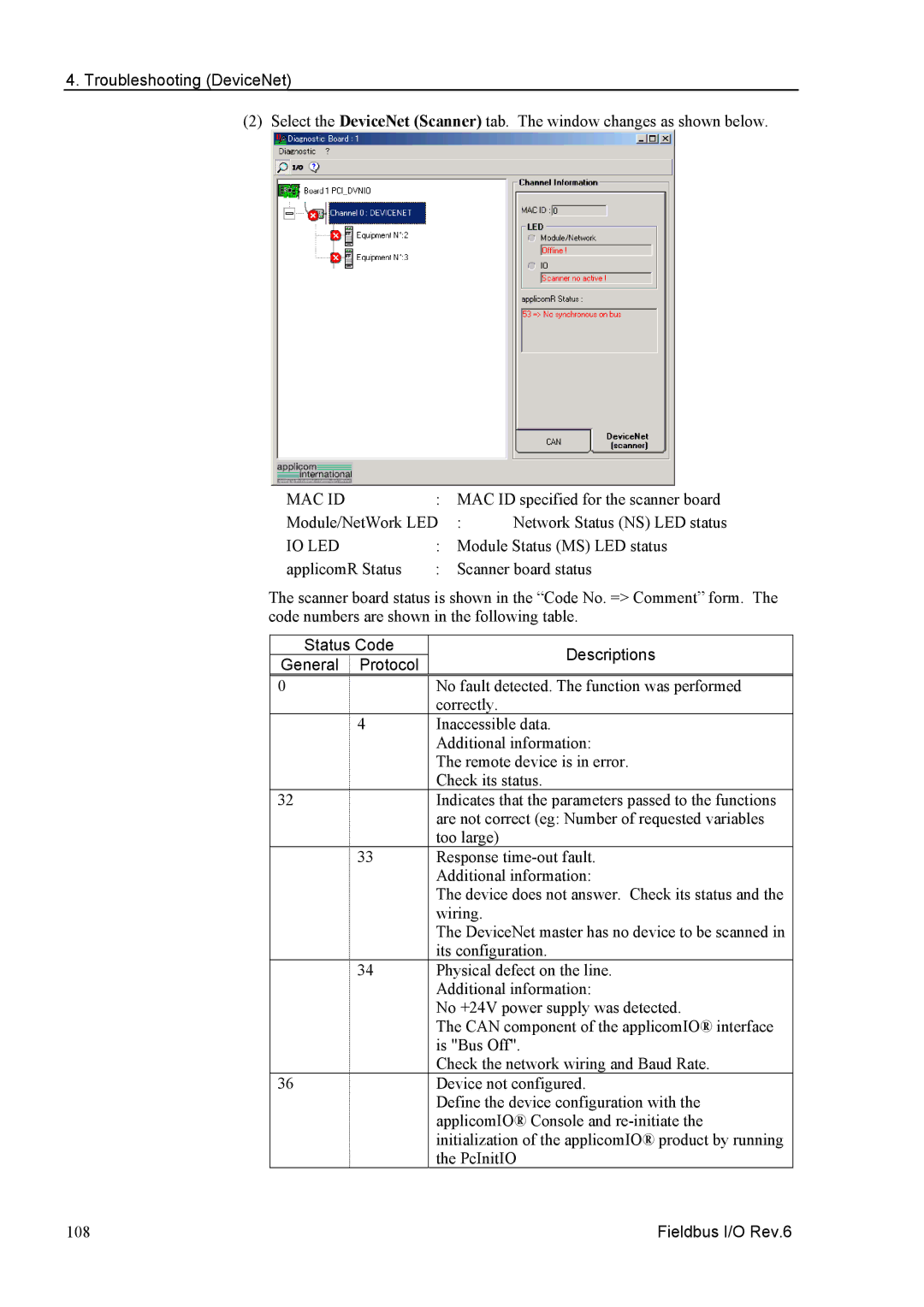 Epson EM07ZS1647F manual Io Led, Status Code Descriptions General Protocol 