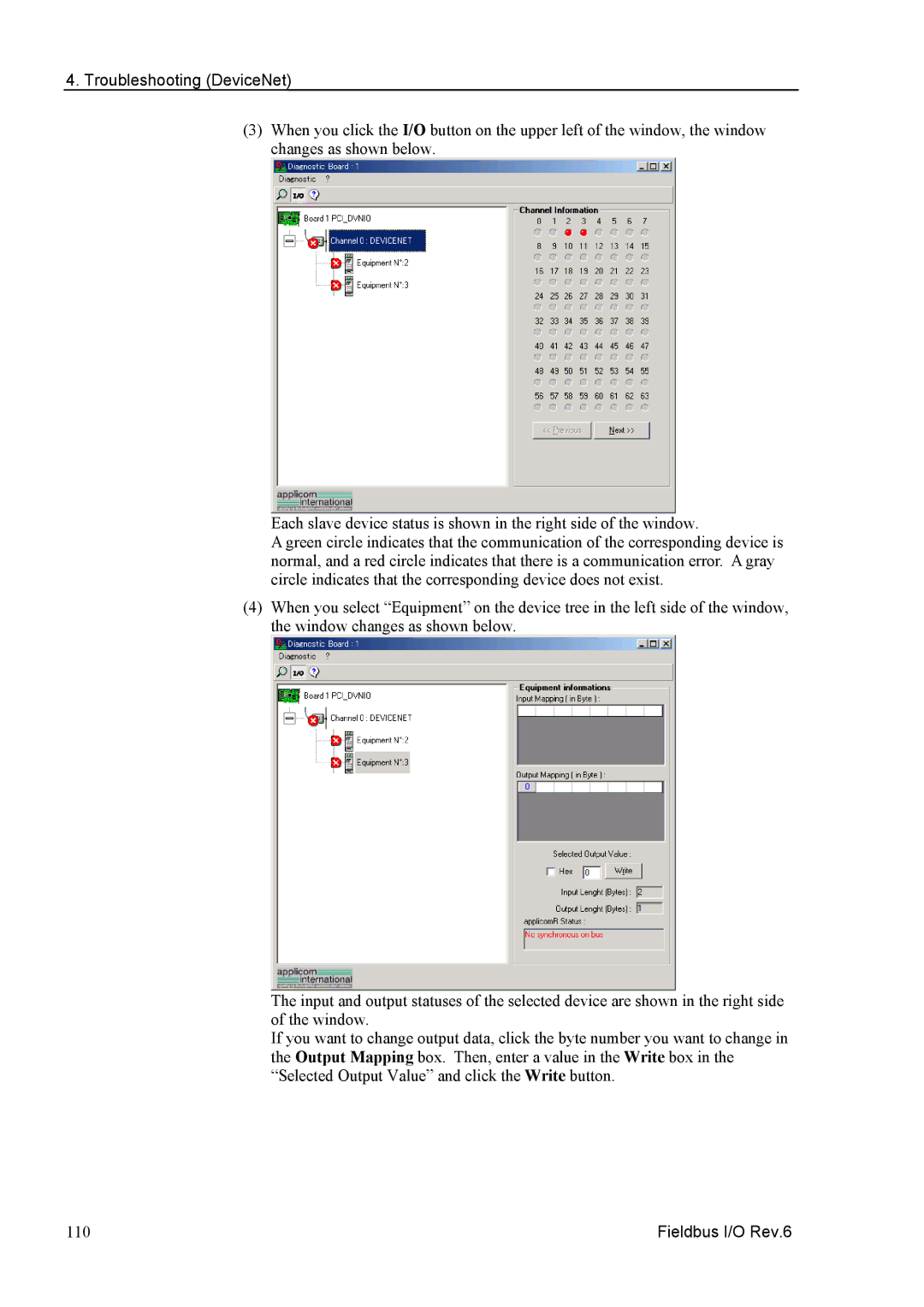 Epson EM07ZS1647F manual Troubleshooting DeviceNet 