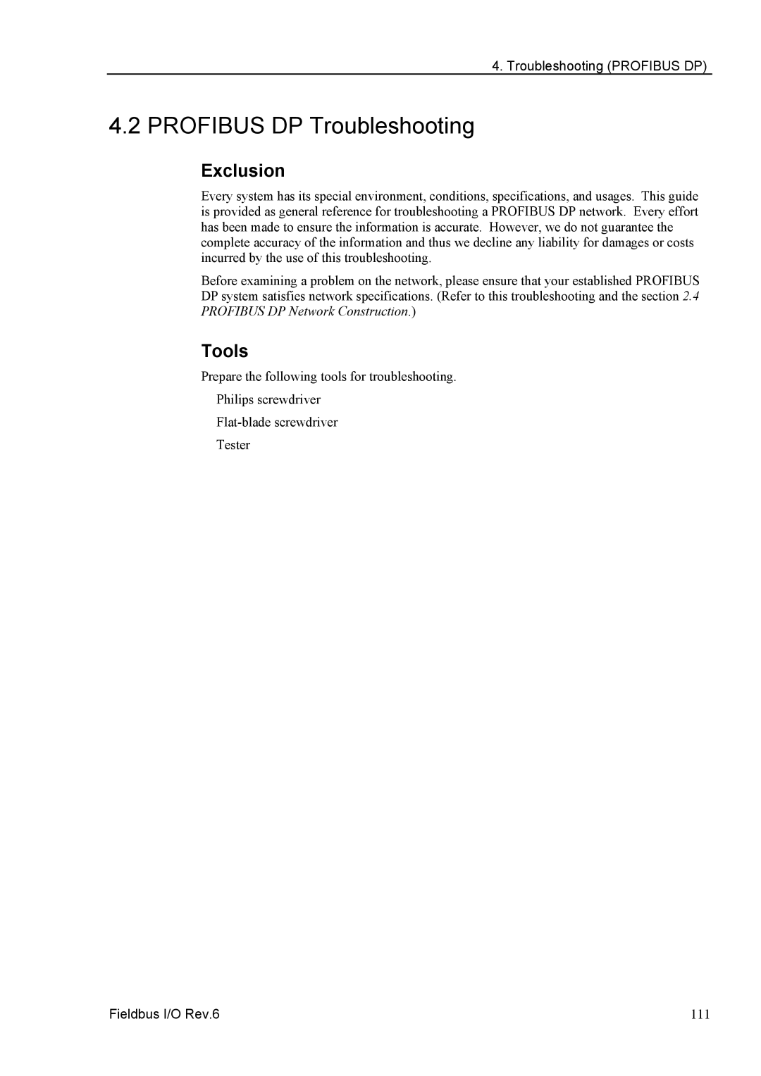 Epson EM07ZS1647F manual Profibus DP Troubleshooting, Troubleshooting Profibus DP 