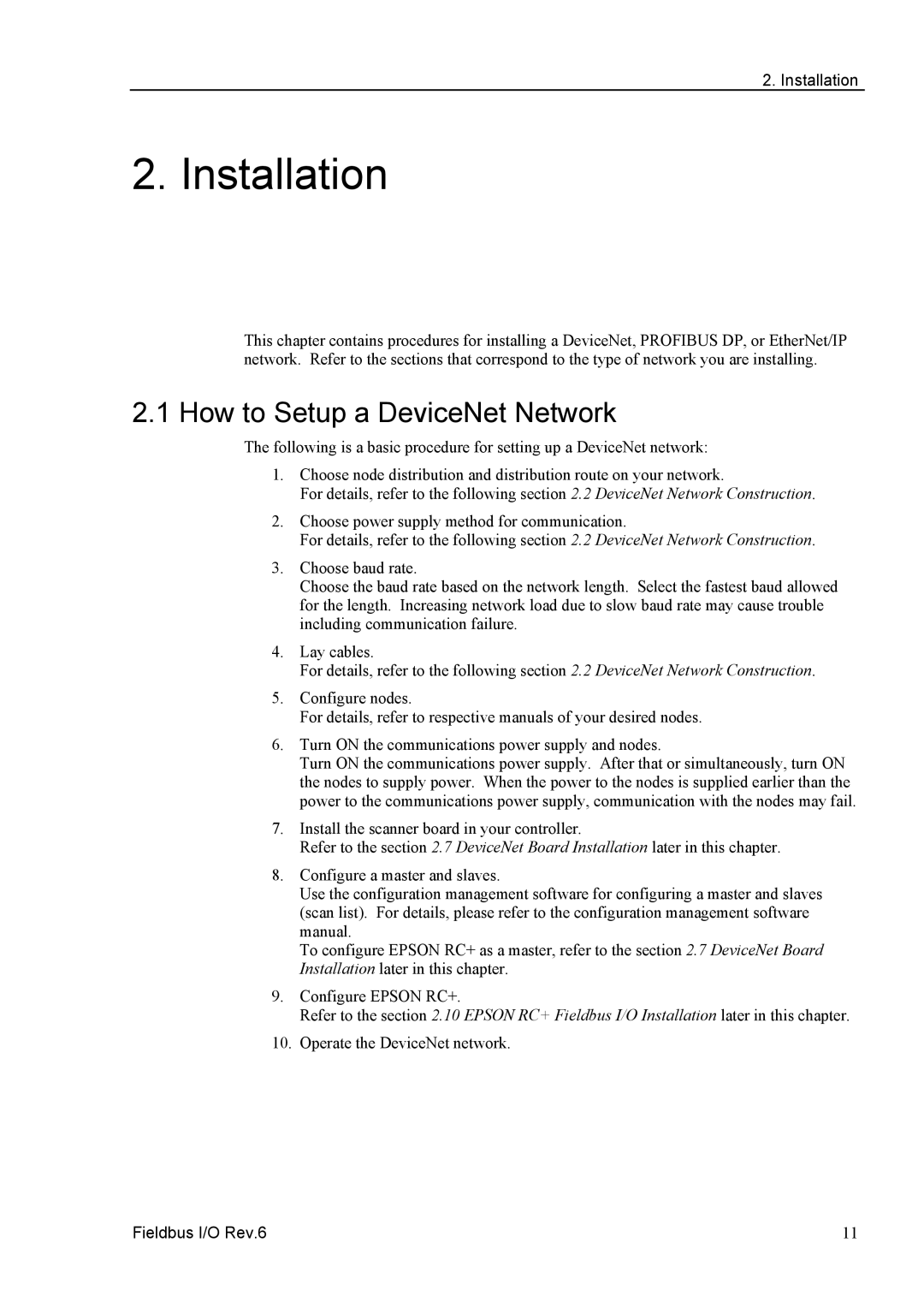 Epson EM07ZS1647F manual How to Setup a DeviceNet Network, Installation 