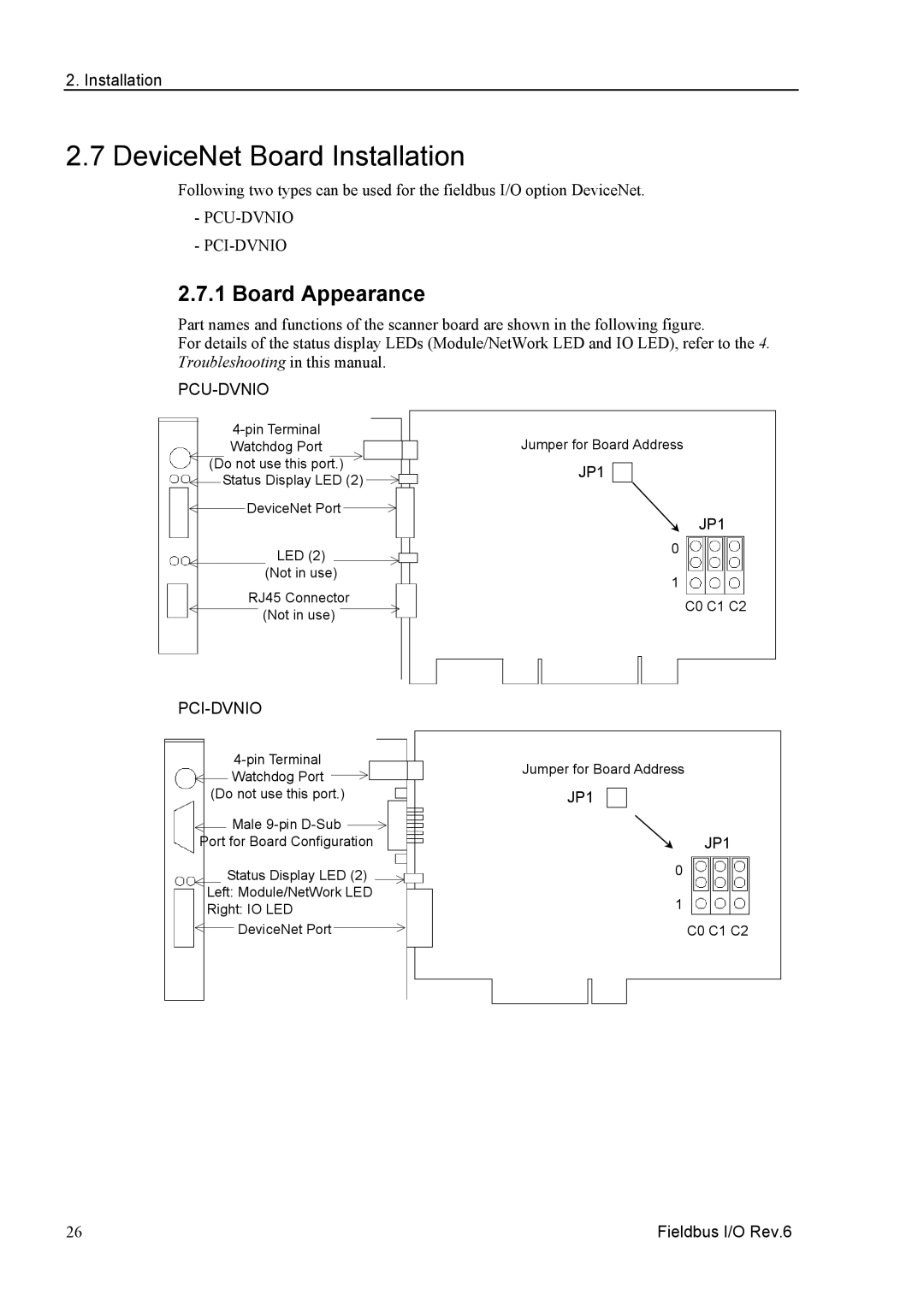 Epson EM07ZS1647F manual DeviceNet Board Installation, Board Appearance 