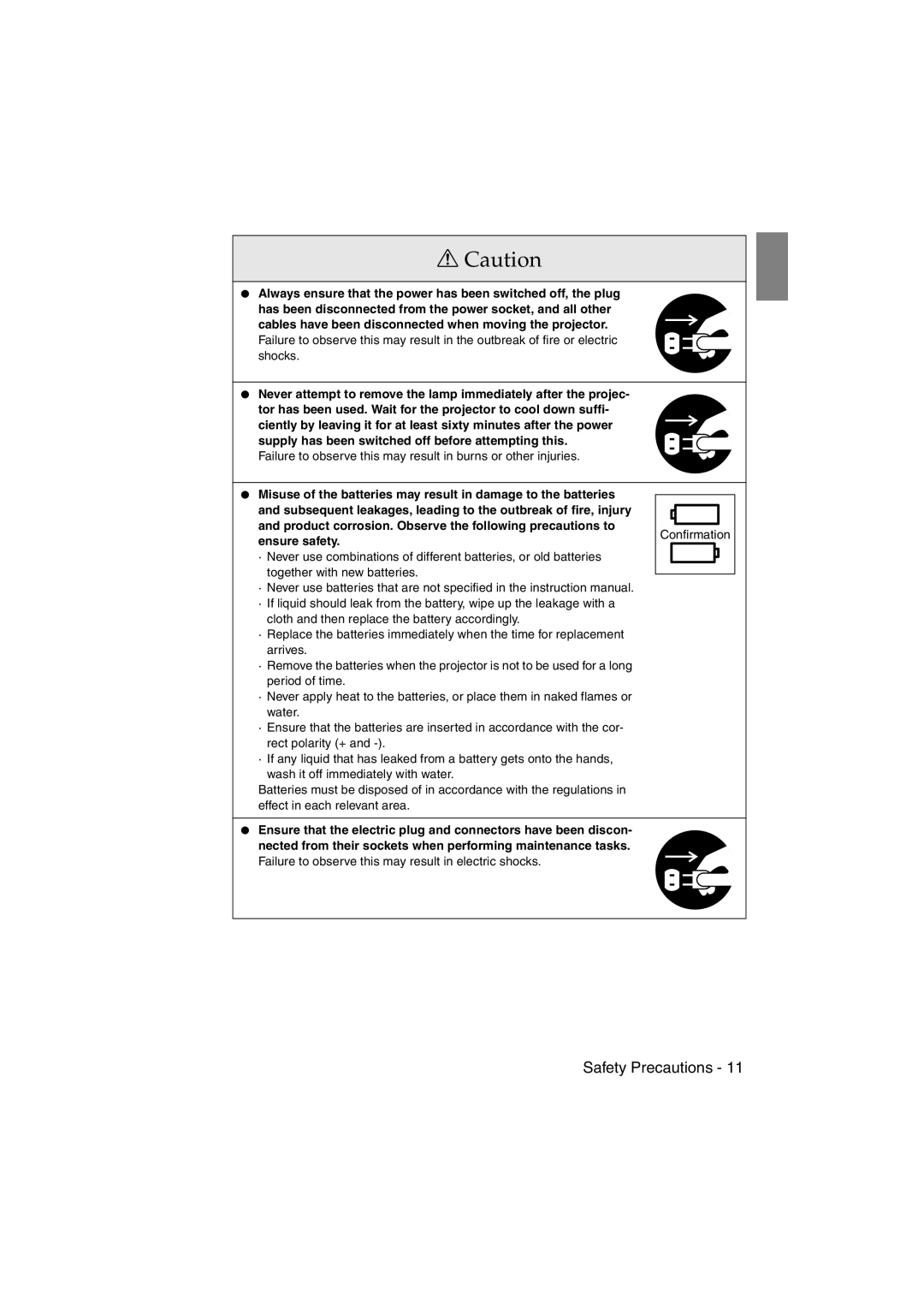 Epson EMP-715/505 manual Subsequent leakages, leading to the outbreak of fire, injury 