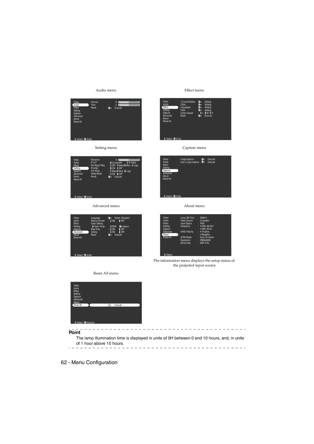 Epson EMP-715/505 manual Capture menu 