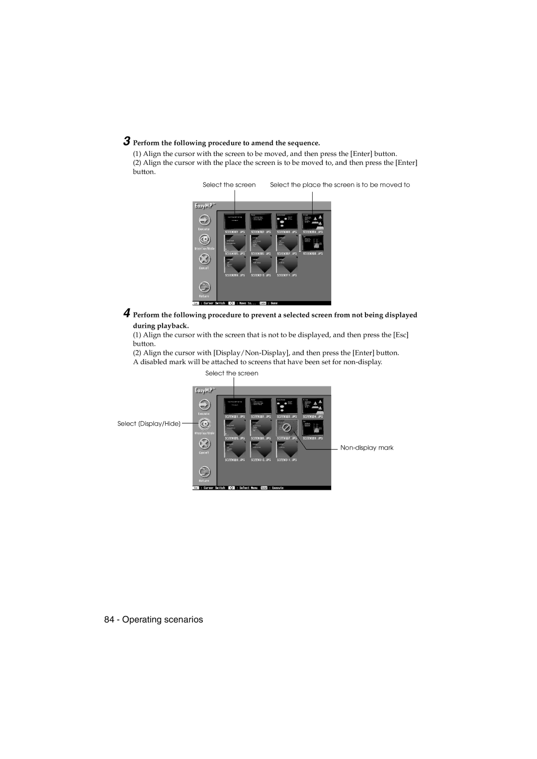 Epson EMP-715/505 manual Perform the following procedure to amend the sequence 