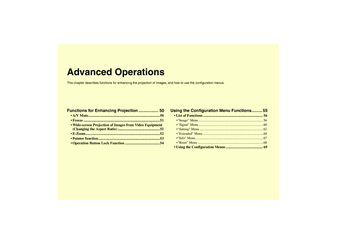 Epson EMP-737, EMP-740, EMP-732 manual Advanced Operations 