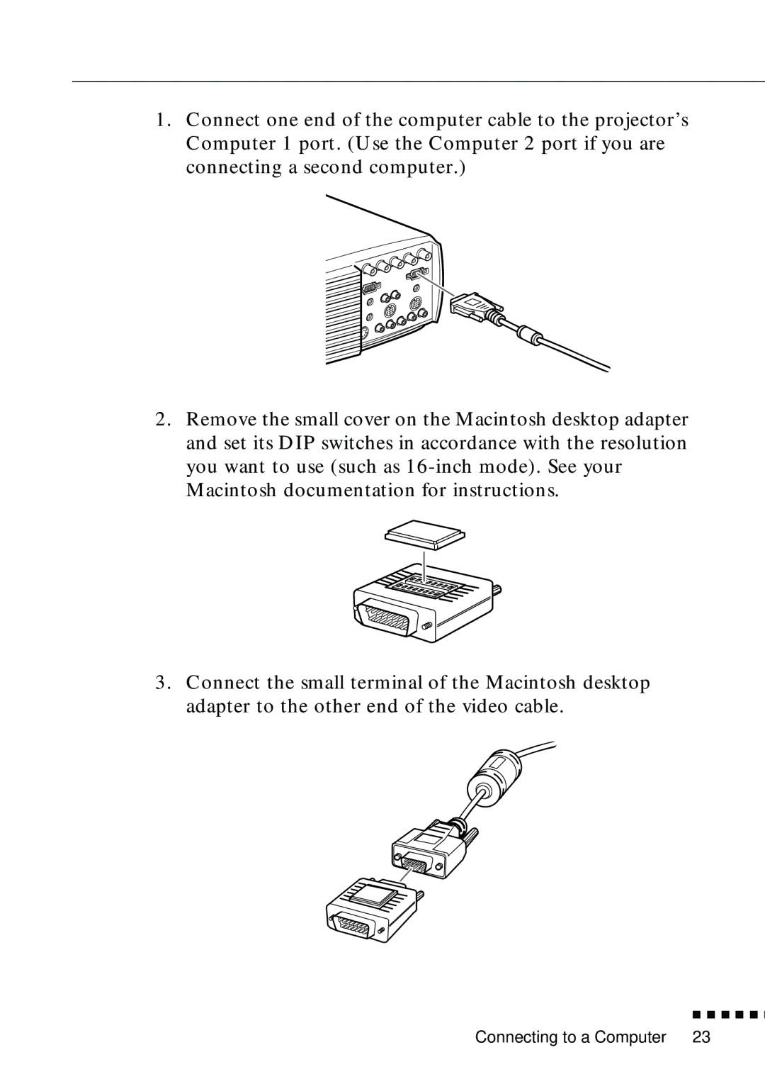 Epson EMP-8000 manual Connecting to a Computer 