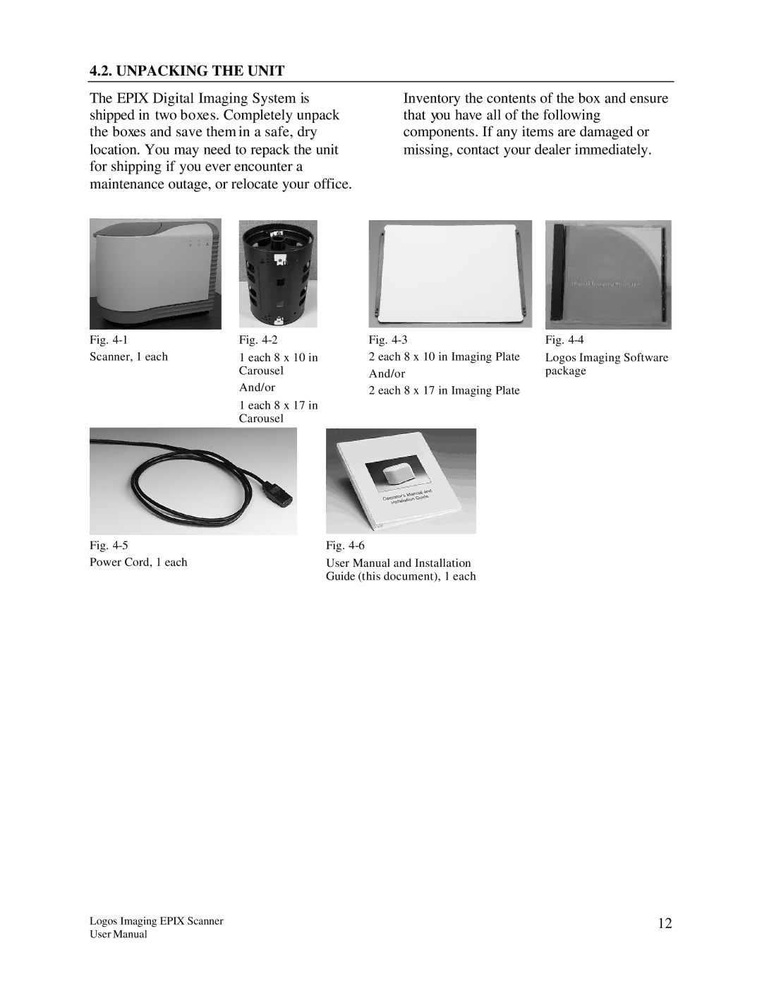 Epson EPIX manual Unpacking the Unit 