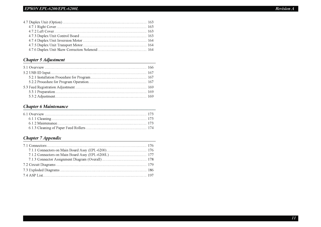 Epson EPL-6200L service manual Maintenance 