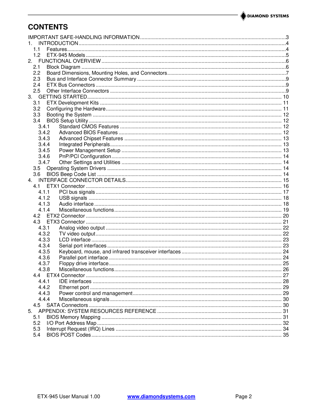 Epson ETX-945 user manual Contents 