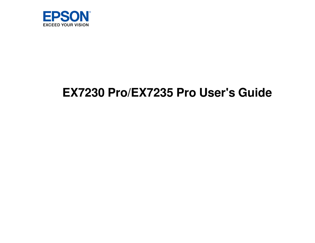 Epson manual EX7230 Pro/EX7235 Pro Users Guide 