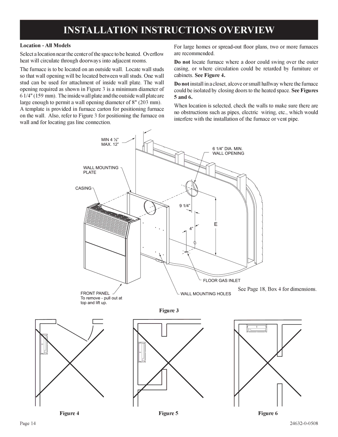 Epson HWDV080DV(N, P)-1 installation instructions Installation Instructions Overview, Location All Models 