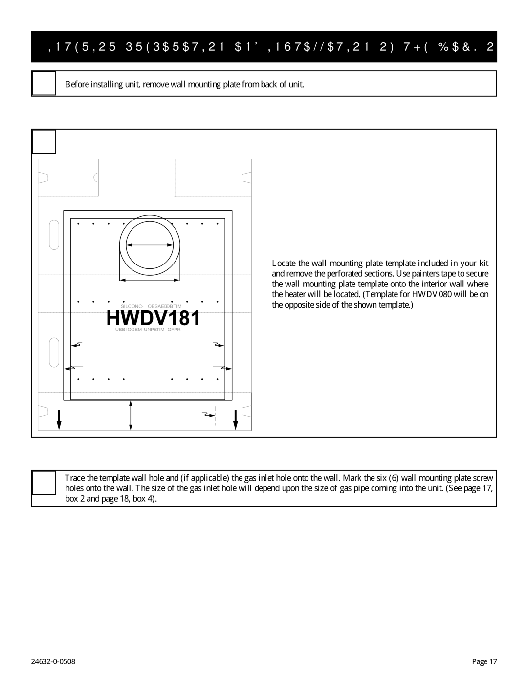 Epson P)-1, HWDV080DV(N installation instructions Mounting Template for 