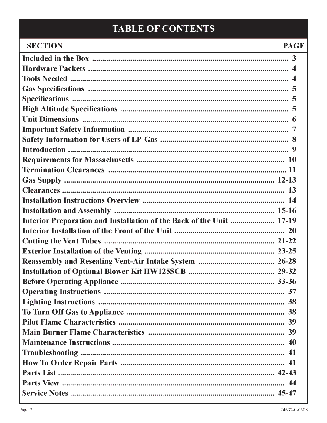 Epson HWDV080DV(N, P)-1 installation instructions Table of Contents 