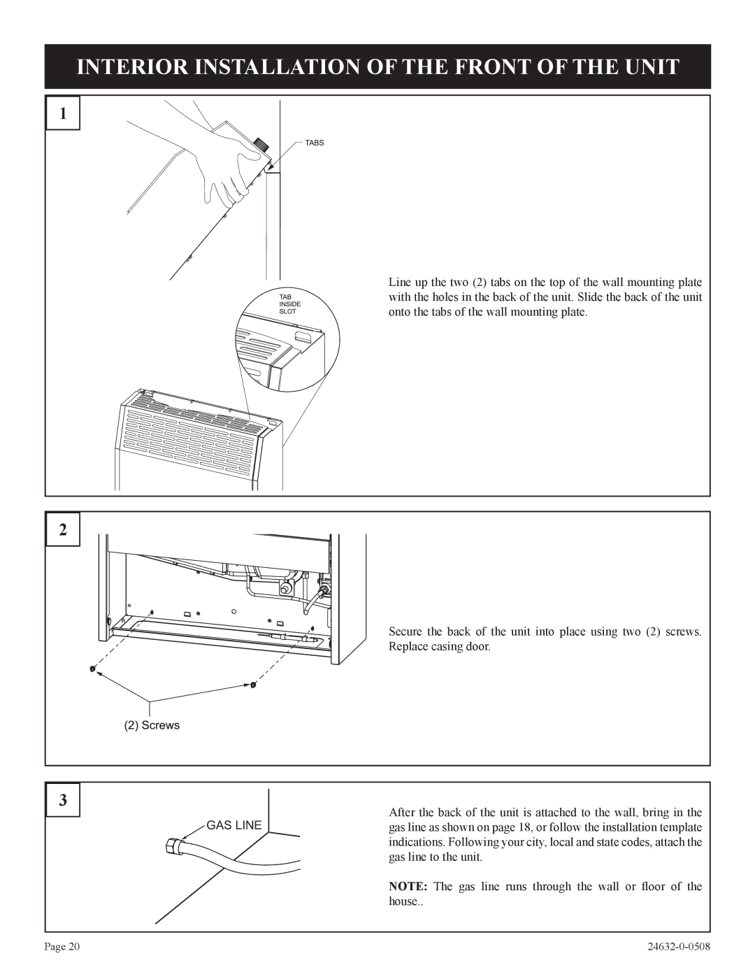 Epson HWDV080DV(N, P)-1 installation instructions Interior Installation of the Front of the Unit 