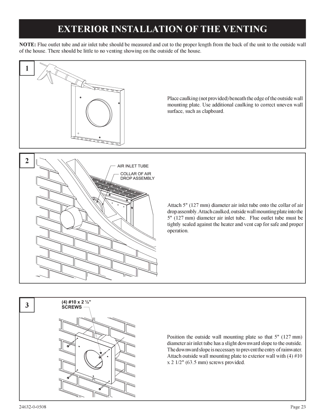 Epson P)-1, HWDV080DV(N installation instructions Exterior Installation of the Venting 