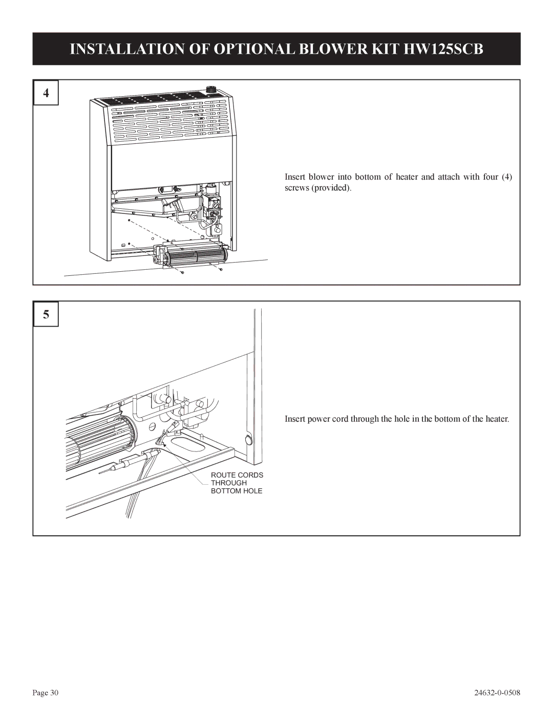 Epson HWDV080DV(N, P)-1 installation instructions Installation of Optional Blower KIT HW125SCB 