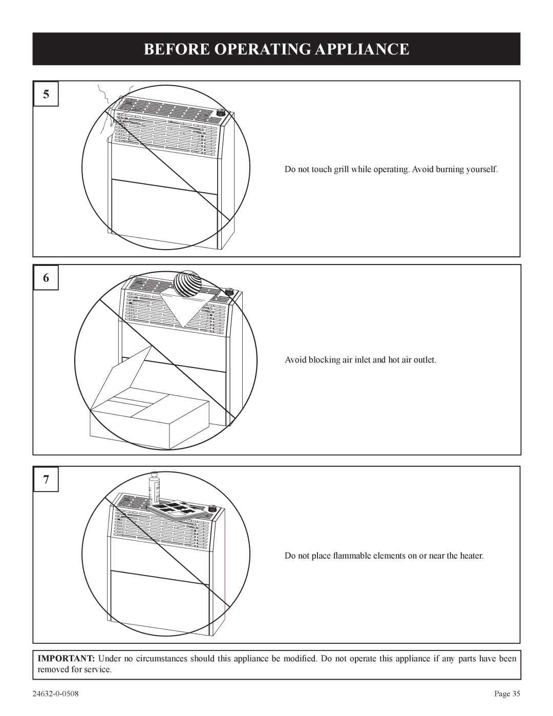 Epson P)-1, HWDV080DV(N installation instructions Before Operating Appliance 