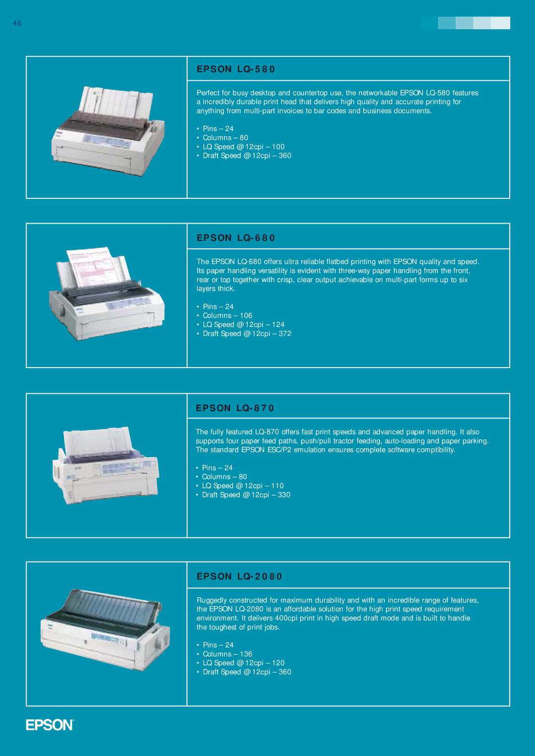 Epson Inkjets manual Epson LQ 