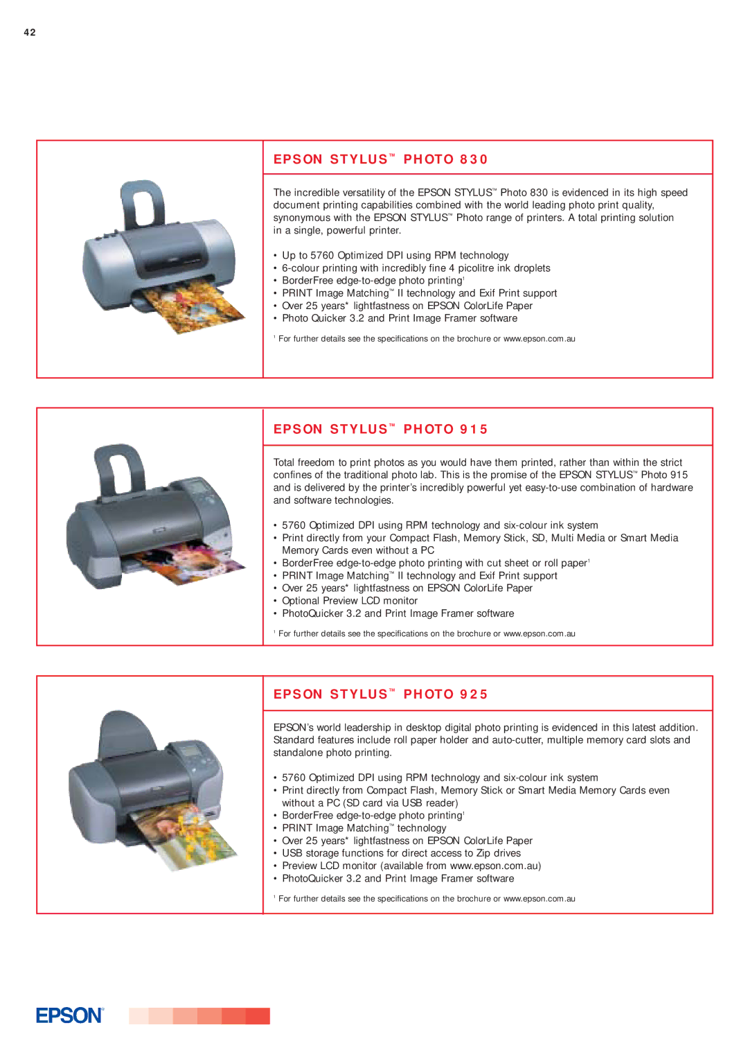 Epson Inkjets manual Epson Stylus Photo 