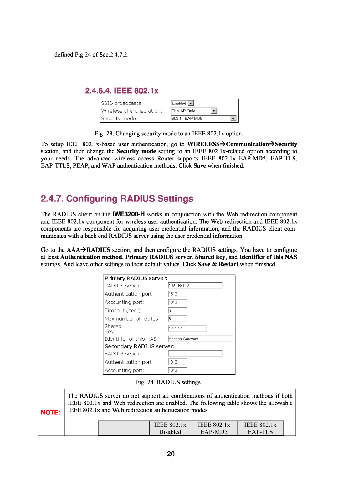 Epson IWE3200-H manual Configuring RADIUS Settings, Ieee 