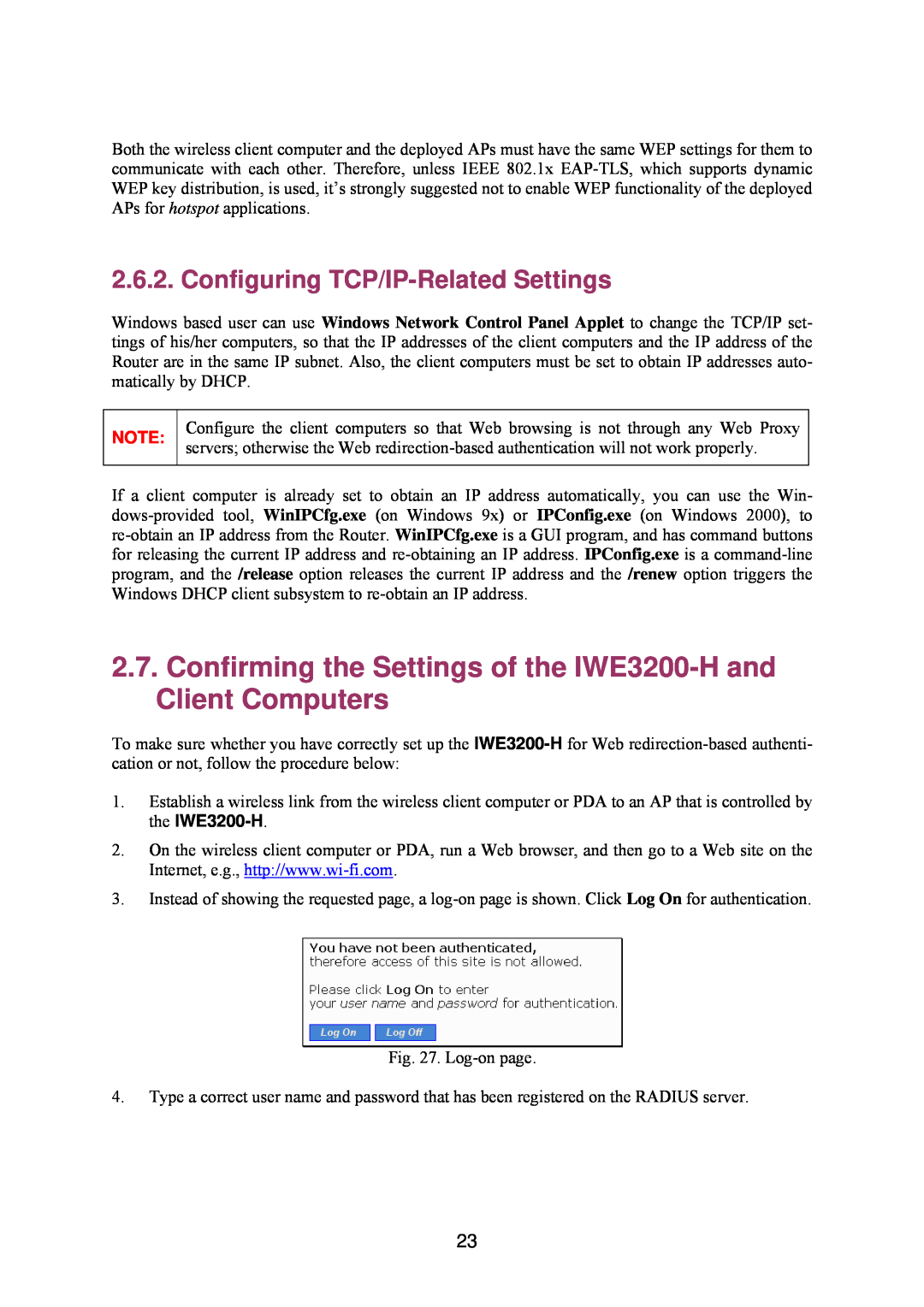 Epson IWE3200-H manual Configuring TCP/IP-RelatedSettings 