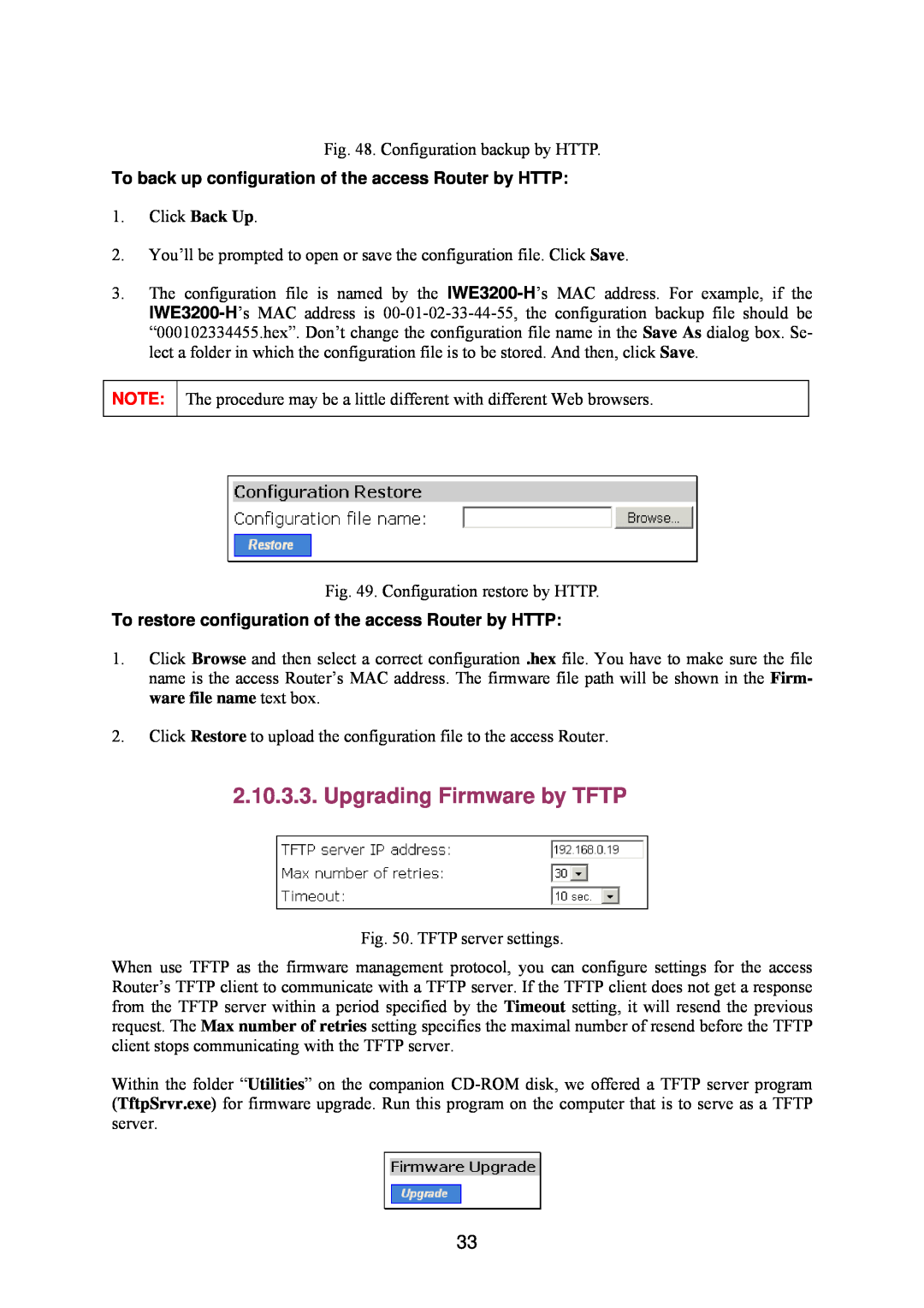 Epson IWE3200-H manual Upgrading Firmware by TFTP 