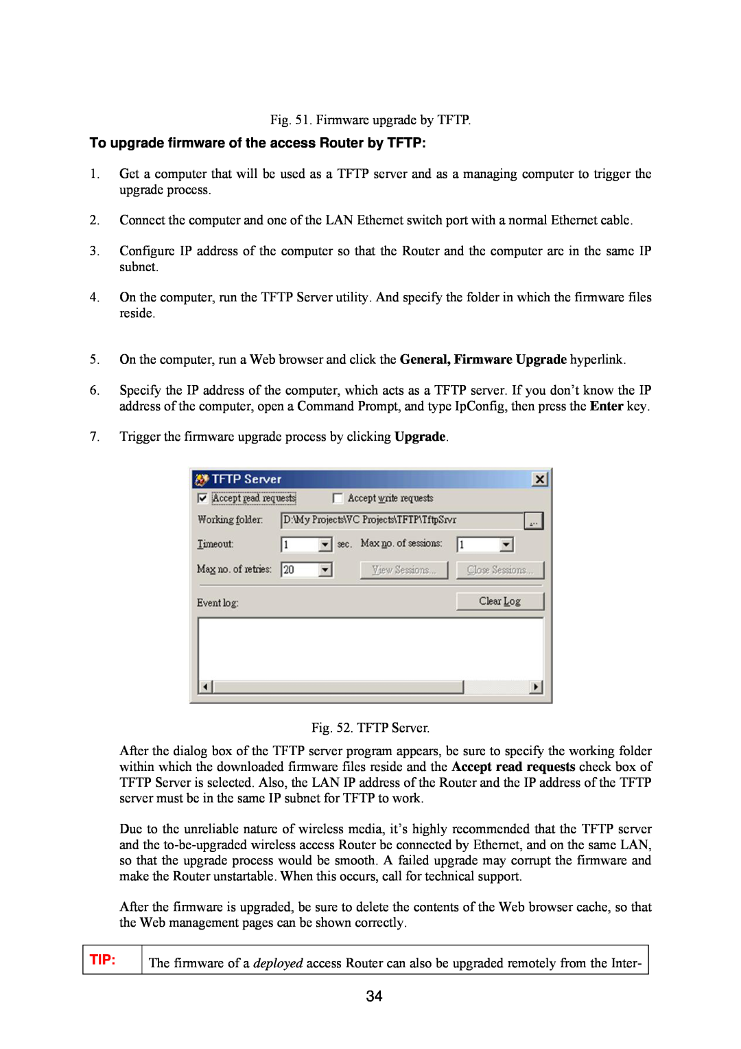 Epson IWE3200-H manual To upgrade firmware of the access Router by TFTP 