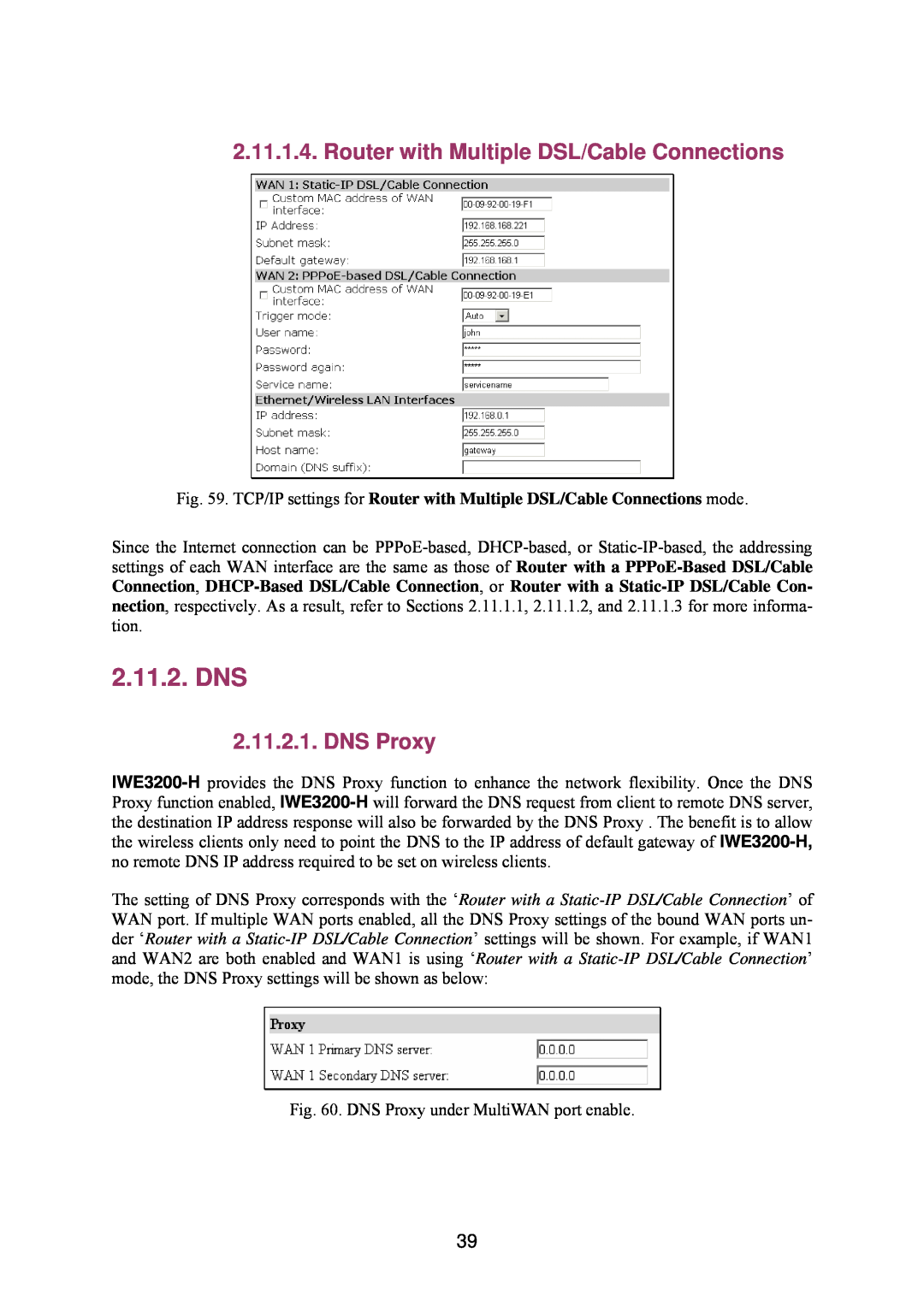 Epson IWE3200-H manual Dns, DNS Proxy 